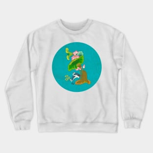 Minhwa: Lotus and Night Herons G Type (Korean traditional/folk art) Crewneck Sweatshirt